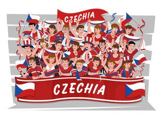 Soccer fans cheering. Czechia team. - 764940133