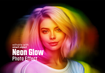 Neon Glow Photo Effect - obrazy, fototapety, plakaty