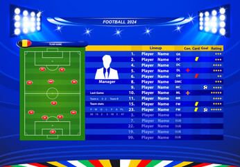 Vector info graphic statistics, score - soccer, football - 764941116