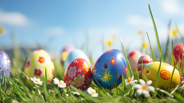 Festival, Colorful Background Image And Wallpaper ,Holiday, Easter, Easter Egg, Flower, Grass