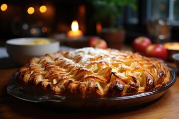 Newly beded apple pie, a sweet indulgence generated by IA, generative IA