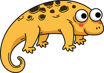 Hand drawn newt character illustration, vector