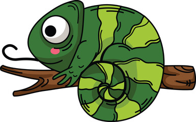 Hand drawn iguana character illustration, vector