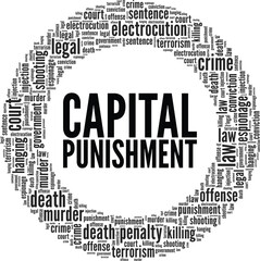 Capital Punishment word cloud conceptual design isolated on white background.