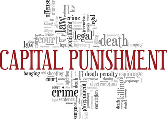 Capital Punishment word cloud conceptual design isolated on white background.