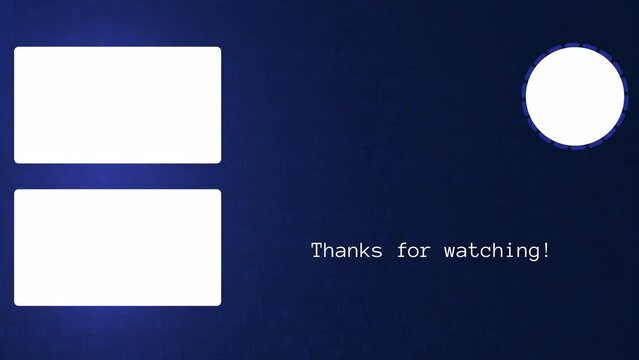 Outro for videos with a transparent background. End screen for online videos. Tech Background Outro