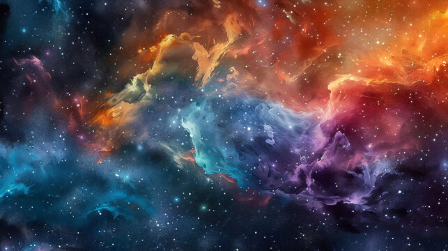 Beautiful colorful background. Galaxy or space in blue and purple colors with sparkles or lights or stars. Beautiful simple AI generated image in 4K, unique.
