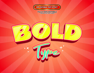 Bold yellow type retro comic cartoon text effect design