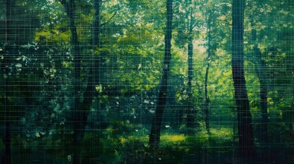 Digital Matrix Over Forest Setting Conceptual Data Nature Fusion