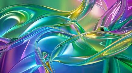 Vibrant Twisted Colors in Abstract Liquid Metal Look