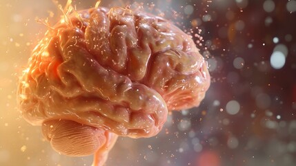 3d human brain on isolated background - obrazy, fototapety, plakaty