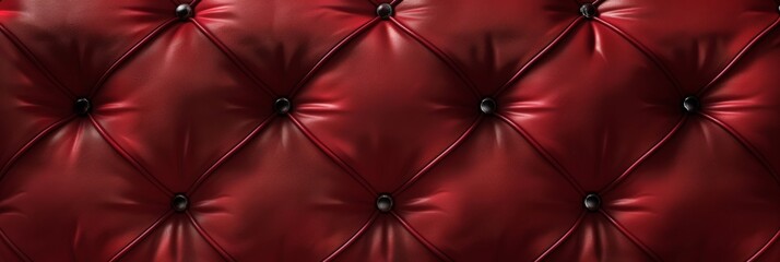 red chesterfield sofa. close up detail image. 