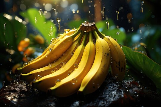 Banana Image Bank illustration, digital art, farm, 3D images, backgrounds, generative IA