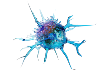 Virus or Cancer Cell on Transparent White Background. 3d illustration.