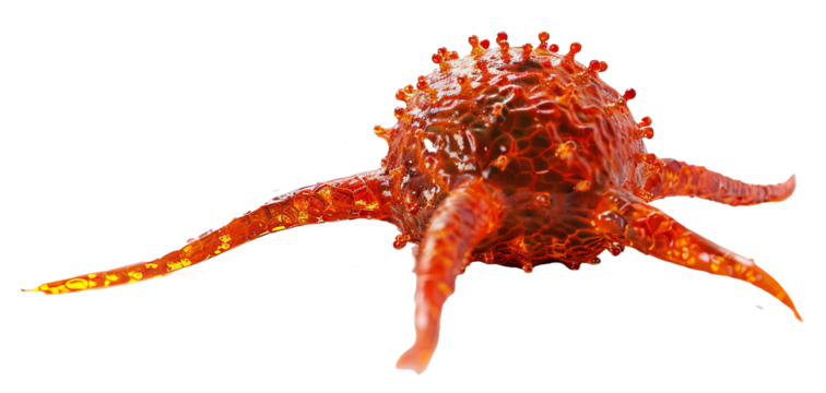 Isolated 3d illustration of Human Cancer Cells