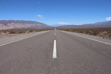 Beautiful mountain road in green landscape in northwest Argentina