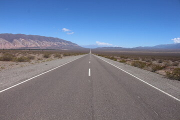 Beautiful mountain road in green landscape in northwest Argentina