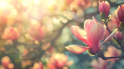 Foto auf Leinwand Beautiful Magnolia in full bloom  © Ziyan