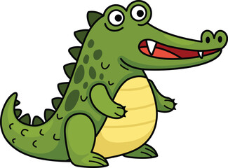 Obraz premium illustration of colorful alligator outline white on background vector