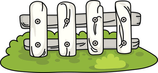 illustration of colorful fence outline white on background vector