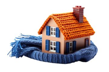 Enchanted Toy House Nestled on Blue Blanket.