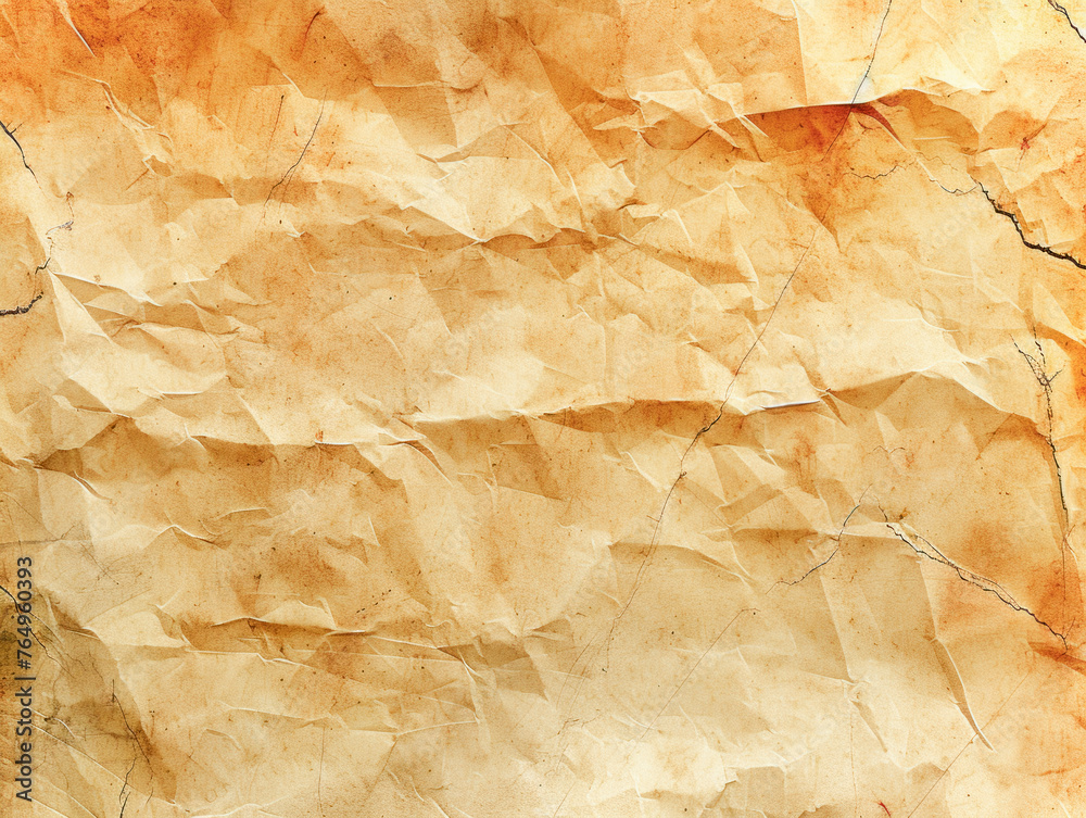 Poster aged crumpled paper with deep creases and a rich patina. vintage texture concept generative ai