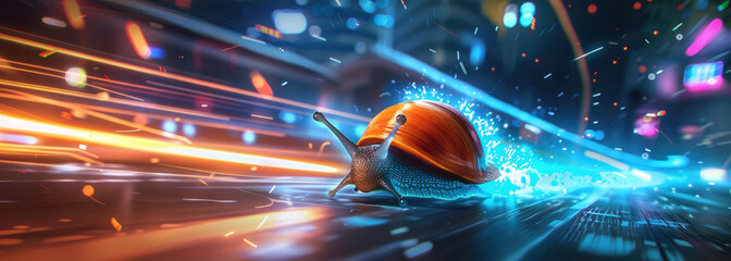 Speedy snail turbo jets - obrazy, fototapety, plakaty