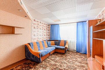 standard interior apartment. living room with sofa