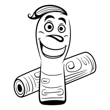 recommend clip art: Cartoon man with a roll of yoga mat.