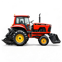 Obraz premium red tractor isolated on white