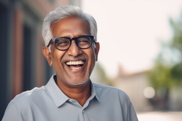 Portrait of smiling senior man of Indian ethnicity 