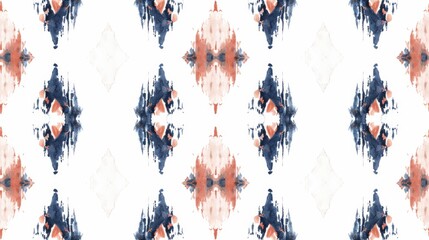 Seamless ikat pattern. Textile design in ethnic style.