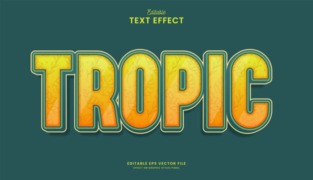 decorative editable tropic text effect vector design