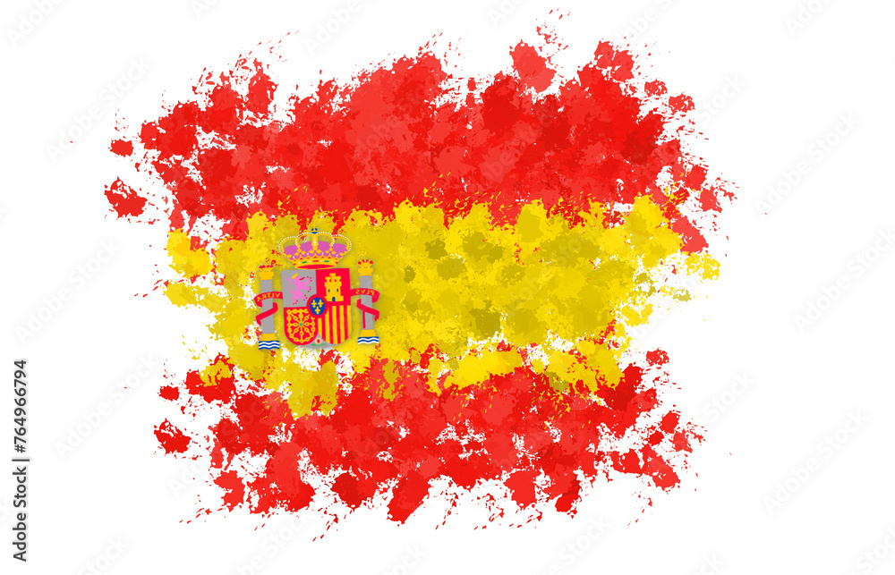 Wall mural spanish flag with paint splashes