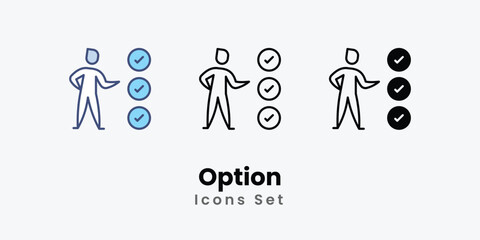 Option icon thin line and glyph vector icon stock illustration