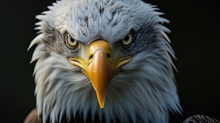 close up of eagle in the forest. natural background