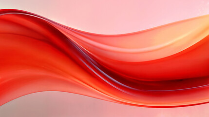 Smooth and Elegant Abstract Image of Silken Waves in Shades of Red and Pink, Exuding a Sense of Calm and Fluidity