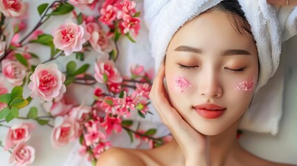 Obraz na płótnie Canvas beautiful japanese woman in a spa