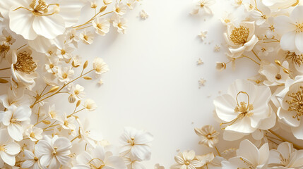 A beautiful background with white flowers and branches