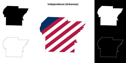 Independence county outline map set