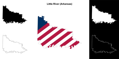 Little River county outline map set