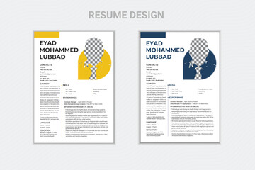 professional resume design. Ready template for business life. color view is ready to use and editable	
