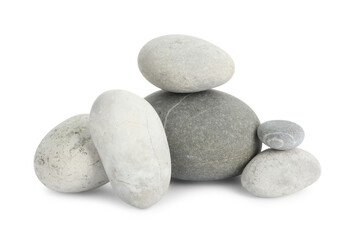 Fototapeta na wymiar Group of different stones isolated on white