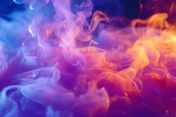 Enchanted neon smoke abstract background - vibrant colors and mystical aura for designs and prints wallpaper - obrazy, fototapety, plakaty