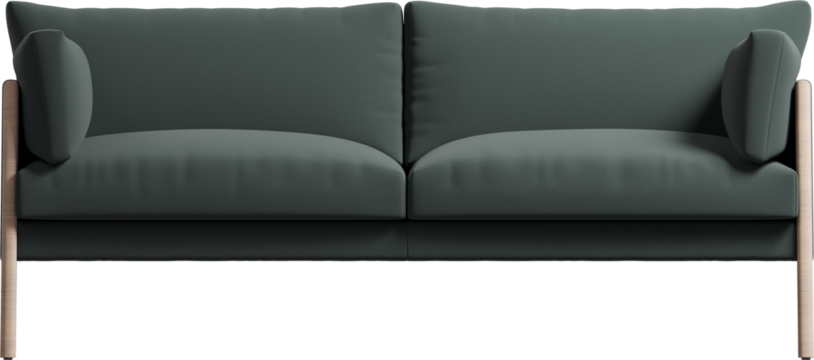 Front view of modern green sofa - Powered by Adobe