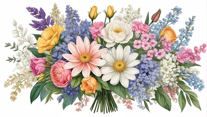 Meubelstickers Decorative flower bouquets © Napatsorn