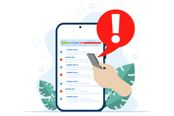 Full Folder Concept. Clean the memory or storage of your phone or computer. Full memory space notification. Modern flat cartoon style. Vector illustration on white background. © FAHMI 