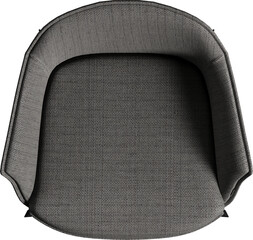 Top view of modern gray dinner armchair