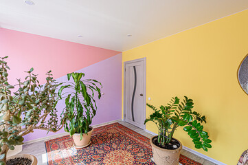 standard interior apartment. living room with sofa
