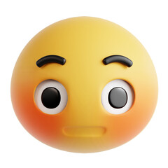 blushing embarrassed emoji 3D Icon Illustration